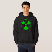 Symbool voor nucleaire radioactieve straling in gr hoodie (Voorkant volledig)