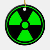 Symbool voor nucleaire radioactieve straling in gr keramisch ornament (Voorkant)