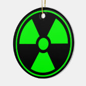Symbool voor nucleaire radioactieve straling in gr keramisch ornament (Links)