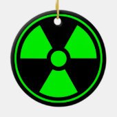 Symbool voor nucleaire radioactieve straling in gr keramisch ornament (Achterkant)