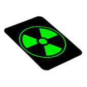 Symbool voor nucleaire radioactieve straling in gr magneet (Rechterzijde)