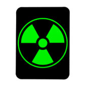 Symbool voor nucleaire radioactieve straling in gr magneet (Verticaal)