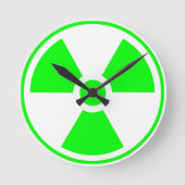 Symbool voor nucleaire radioactieve straling in gr ronde klok (Voorkant)