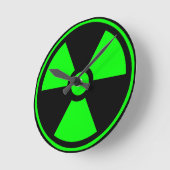 Symbool voor nucleaire radioactieve straling in gr ronde klok (Hoek)