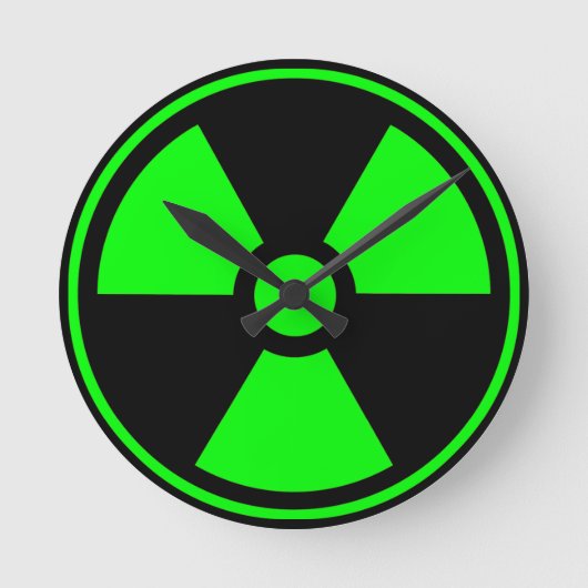 Symbool voor nucleaire radioactieve straling in gr ronde klok (Voorkant)