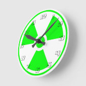 Symbool voor nucleaire radioactieve straling in gr ronde klok (Hoek)