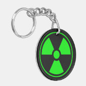 Symbool voor nucleaire radioactieve straling in gr sleutelhanger (Voorkant Links)