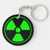 Symbool voor nucleaire radioactieve straling in gr sleutelhanger (Achterkant)