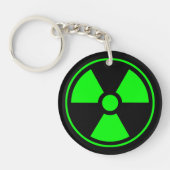 Symbool voor nucleaire radioactieve straling in gr sleutelhanger (Voorkant)