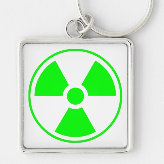 Symbool voor nucleaire radioactieve straling in gr sleutelhanger (Voorkant)