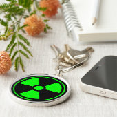 Symbool voor nucleaire radioactieve straling in gr sleutelhanger (Zijkant)