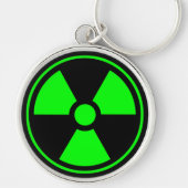Symbool voor nucleaire radioactieve straling in gr sleutelhanger (Voorkant)