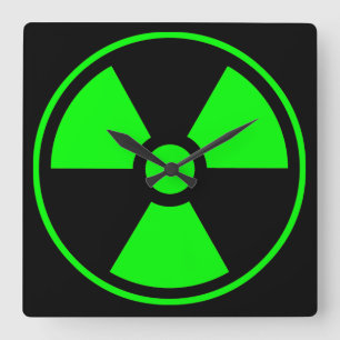 Symbool voor nucleaire radioactieve straling in gr vierkante klok