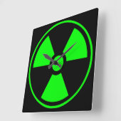 Symbool voor nucleaire radioactieve straling in gr vierkante klok (Hoek)