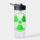 Symbool voor nucleaire radioactieve straling in gr waterfles (Rechts)