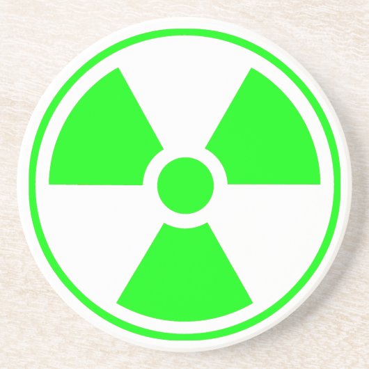 Symbool voor nucleaire radioactieve straling in gr zandsteen onderzetter (Voorkant)