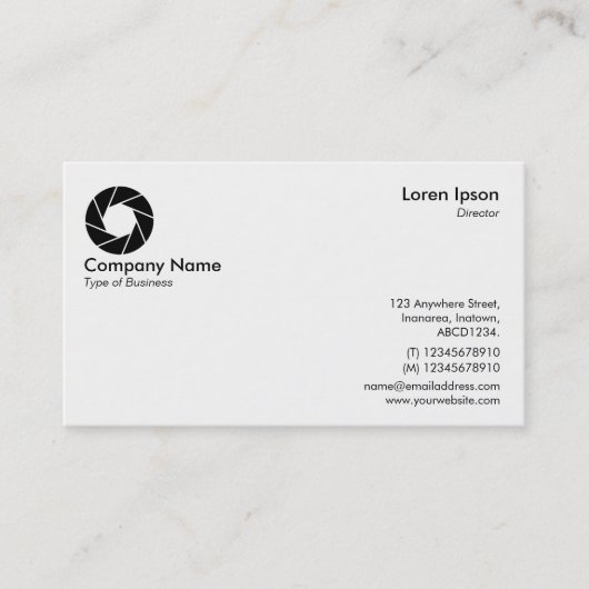 Symbool voor opening/Logo — wit Visitekaartje (Voorkant)