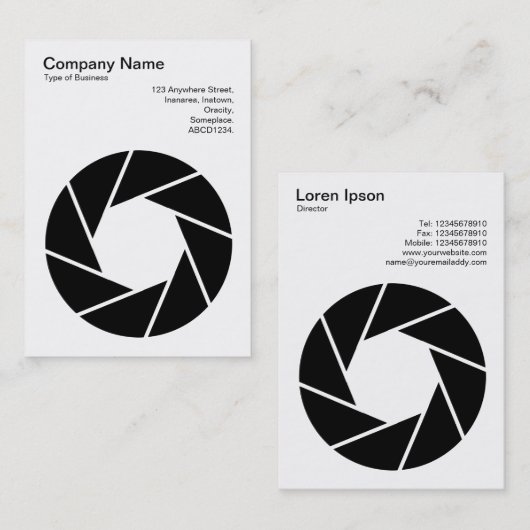 Symbool voor opening - zwart visitekaartje (Voorkant / Achterkant)