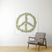 Symbool voor PEACE - Hippie Flower Daisy Wreate Wandkleed (In situ)