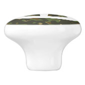 Symbool voor PEACE — Hippie Green Khaki Camouflage Keramische Knop (Zijkant)