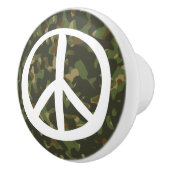 Symbool voor PEACE — Hippie Green Khaki Camouflage Keramische Knop (Rechts)