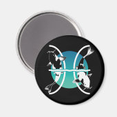 Symbool voor pisces - Astrologisch Zodiabel Magneet (Voorkant / Achterkant)