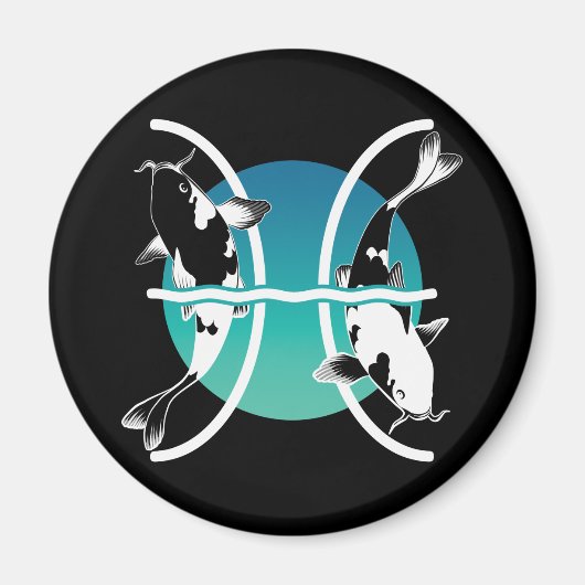 Symbool voor pisces - Astrologisch Zodiabel Magneet (Voorkant)