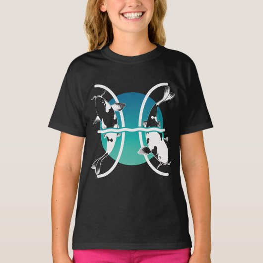 Symbool voor pisces - Astrologisch Zodiabel T-shirt (Voorkant)