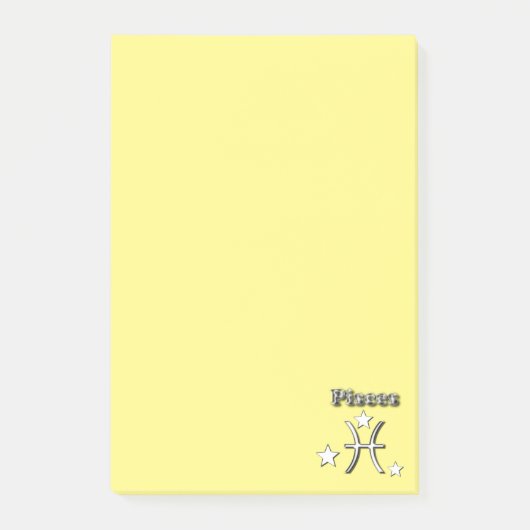 Symbool voor pisces-chrome post-it® notes (Voorkant)