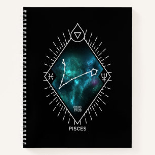 Symbool voor pisces constellation & Zodiac Notitieboek