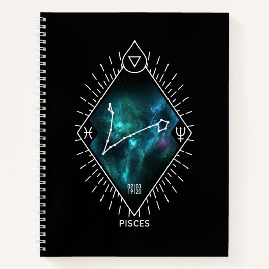 Symbool voor pisces constellation & Zodiac Notitieboek (Voorkant)