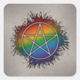 Symbool voor pride regenboogbundel van het schilde vierkante sticker