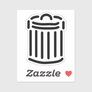 symbool voor prullenbak sticker