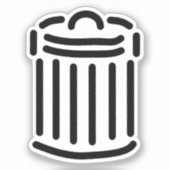 symbool voor prullenbak sticker (Voorkant)