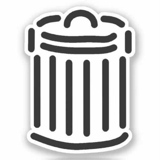 symbool voor prullenbak sticker (Voorkant)