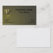 Symbool voor psychologie op goudachtergrond visitekaartje (Voorkant / Achterkant)