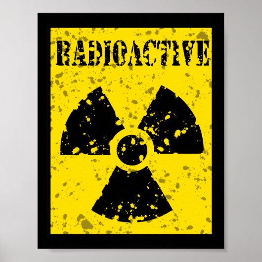 SYMBOOL VOOR radioactief-4-RADIOACTIEVE WAARSCHUWI Poster (Voorkant)