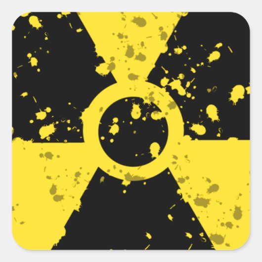SYMBOOL VOOR radioactief-4-RADIOACTIEVE WAARSCHUWI Vierkante Sticker (Voorkant)
