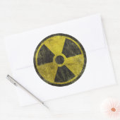 Symbool voor radioactieve graatvorming ronde sticker (Envelop)