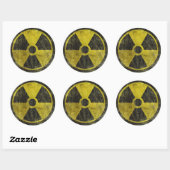 Symbool voor radioactieve graatvorming ronde sticker (Vel)