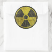 Symbool voor radioactieve graatvorming ronde sticker (Tas)