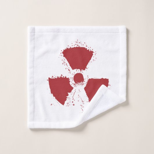 Symbool voor radioactieve waarschuwing bad handdoek (Wasdoekje)