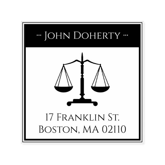 Symbool voor rechters | Retouradres Zelfinktende Stempel (Design)