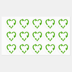 Symbool voor Recyclen hartvorm Labels