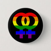Symbool voor regenboogdubbel Vrouw Ronde Button 5,7 Cm (Voorkant)