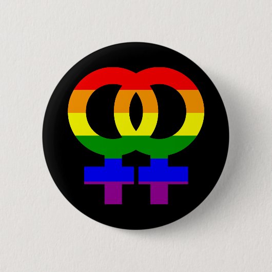 Symbool voor regenboogdubbel Vrouw Ronde Button 5,7 Cm (Voorkant)