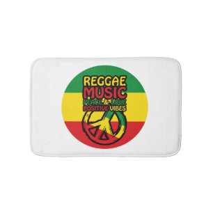 Symbool voor Reggae en Vrede met positieve quotes Badmat