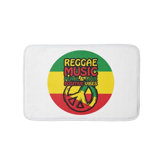 Symbool voor Reggae en Vrede met positieve quotes Badmat (Voorkant)