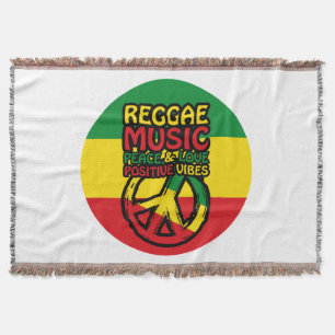 Symbool voor Reggae en Vrede met positieve quotes Deken