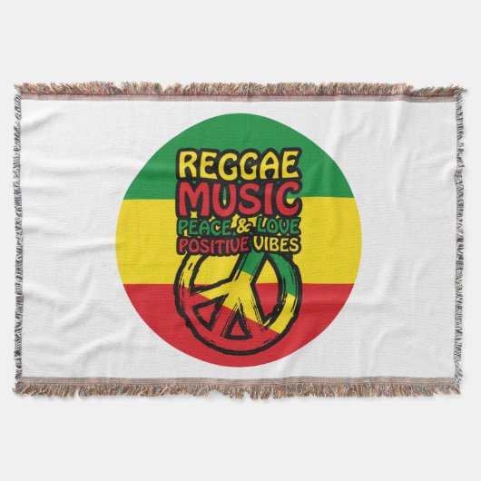 Symbool voor Reggae en Vrede met positieve quotes Deken (Voorkant)